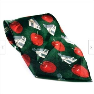 School House Apple Education Novelty Men's Necktie